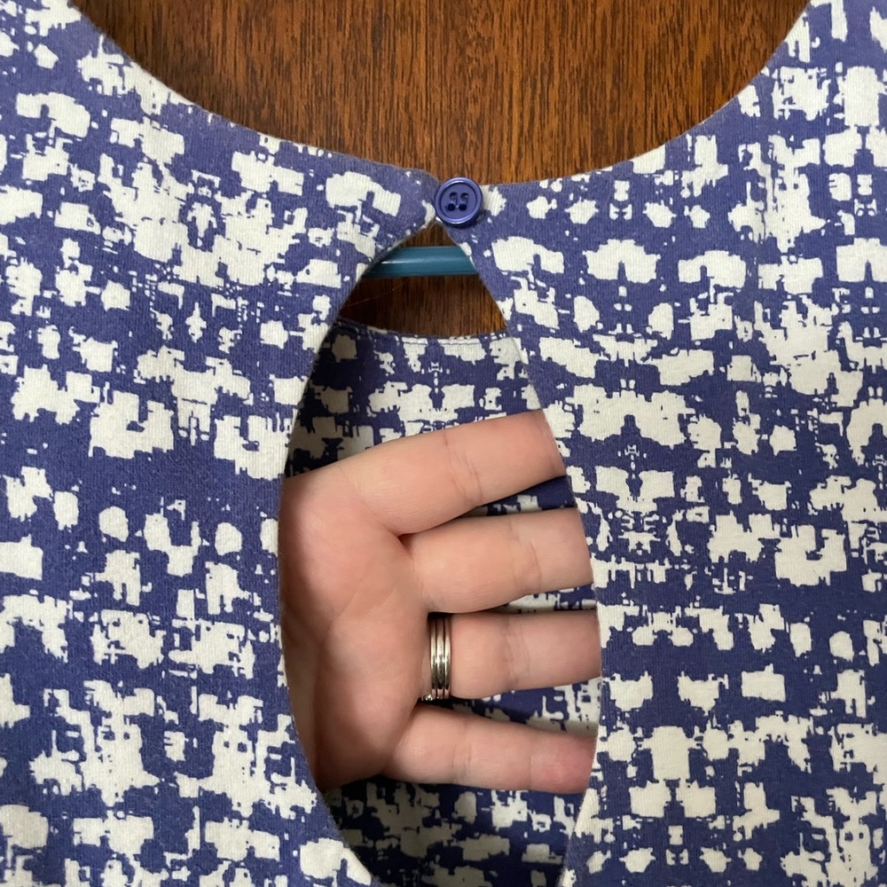 Fun blue and white Xhilaration abstract print skater dress - Picture 6 of 8